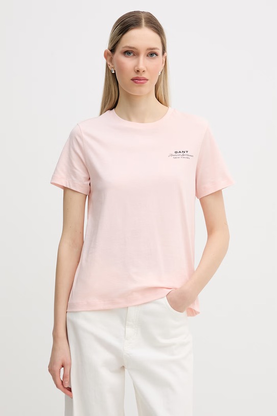 Gant t-shirt damski bawełniany różowy 4201487