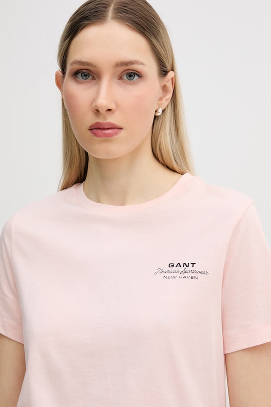 Gant t-shirt damski bawełniany różowy 4201487