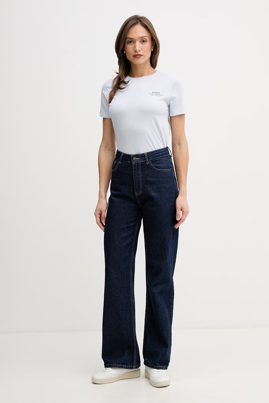 Gant t-shirt damski bawełniany 4201487 niebieski SS26