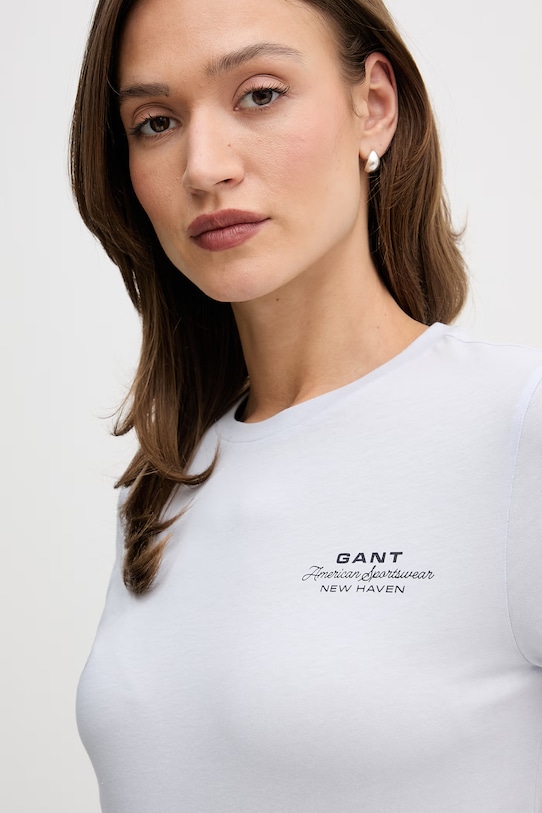 Gant t-shirt damski bawełniany niebieski 4201487