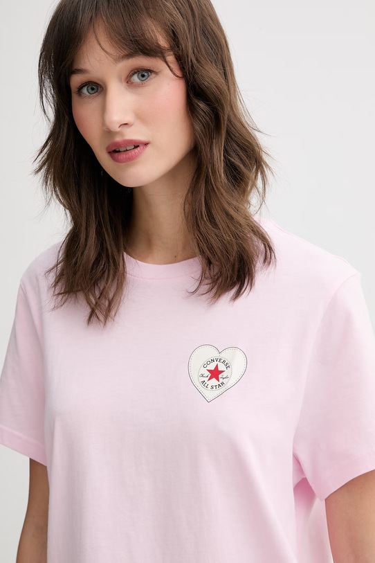 Converse t-shirt damski bawełniany x CHUCKS IN LOVE różowy CVW6T130