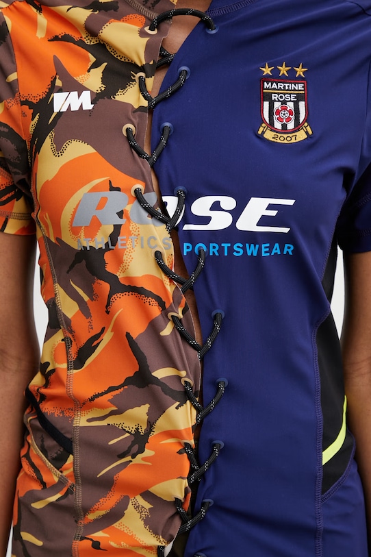 Martine Rose Lace up Football majica za žene narančasta 168JT16208