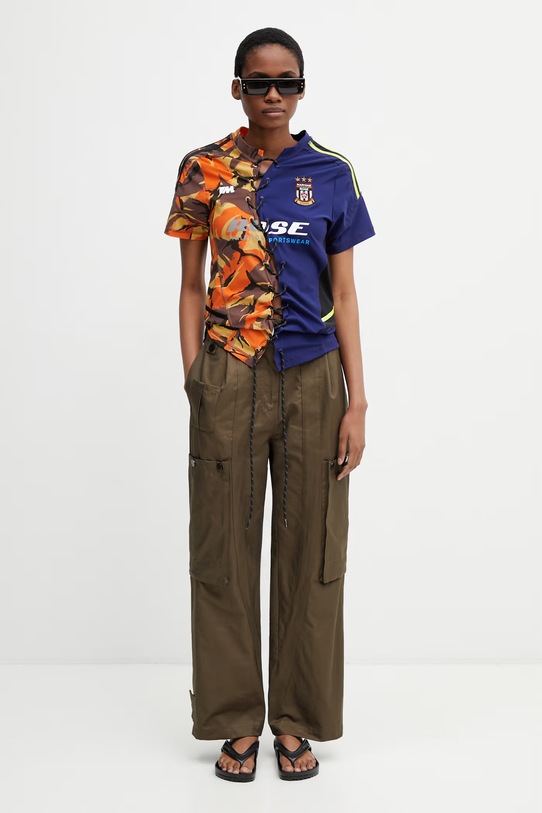 Martine Rose Lace up Football majica za žene 168JT16208 narančasta