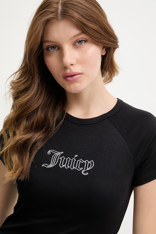Juicy Couture majica za žene od modala JC BABY TEE crna JCWCT126317