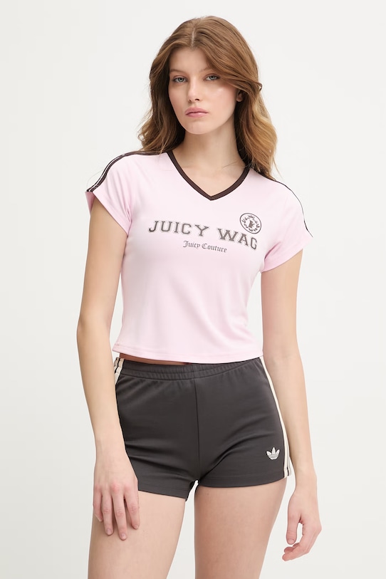 Juicy Couture t-shirt damski WAG TEE różowy JCWCT126319