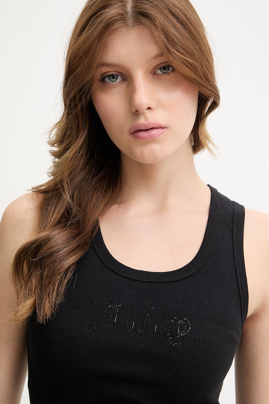 Odzież Juicy Couture top damski RACER VEST JCWLV126308 czarny