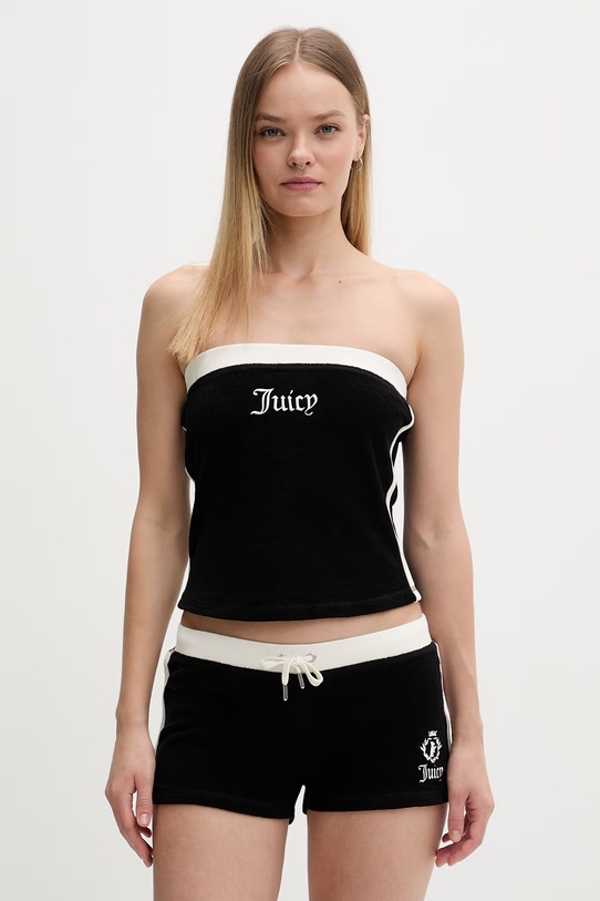 Juicy Couture ženski top APPLIQUE BOOBTU crna JCWSC126314