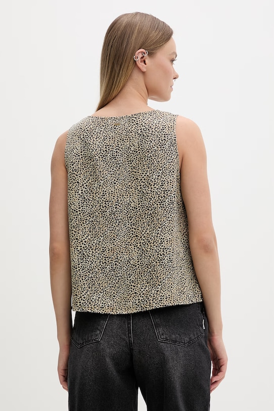 Ρούχα Rip Curl μπλούζα γυναικεία με λινό ANIMAL INSTINCTS 06XWSH μπεζ