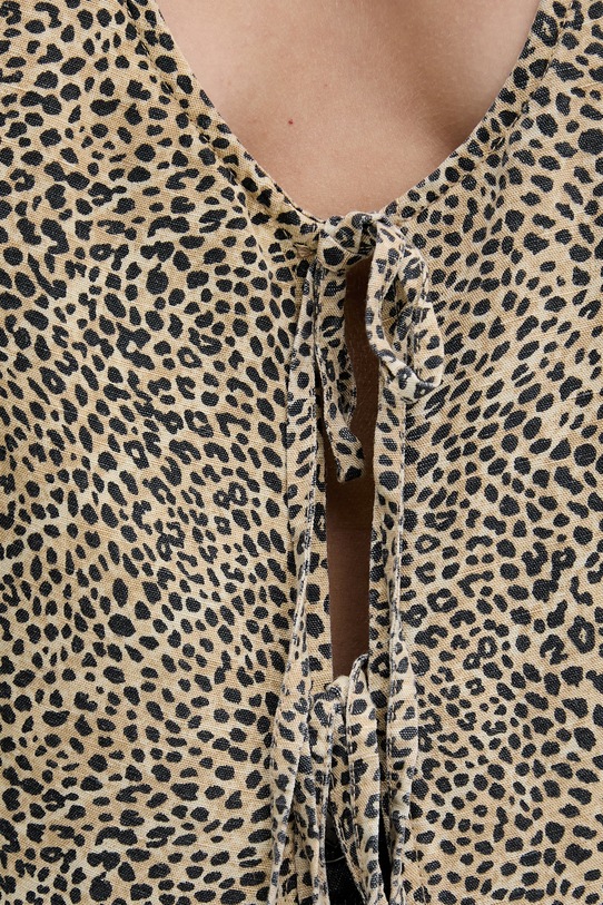 Rip Curl μπλούζα γυναικεία με λινό ANIMAL INSTINCTS 06XWSH μπεζ