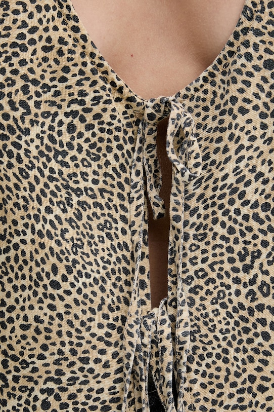 Rip Curl μπλούζα γυναικεία με λινό ANIMAL INSTINCTS 06XWSH μπεζ