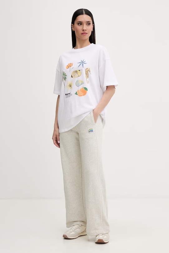 Rip Curl t-shirt Γυναικείος βαμβακερός POOLSIDE HERITAGE 0M4WTE λευκό SS26