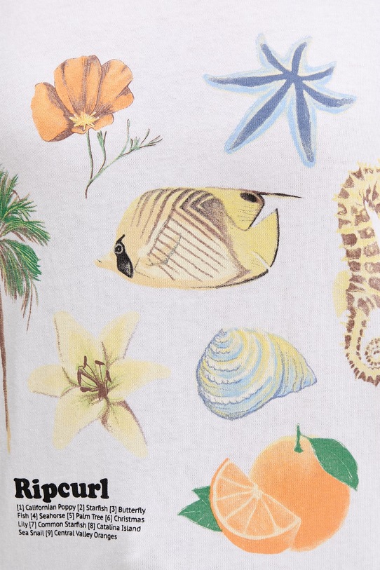 Rip Curl t-shirt Γυναικείος βαμβακερός POOLSIDE HERITAGE 0M4WTE λευκό