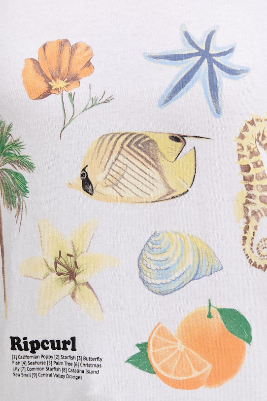 Rip Curl t-shirt Γυναικείος βαμβακερός POOLSIDE HERITAGE 0M4WTE λευκό