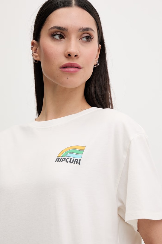 Rip Curl T-shirt γυναικείο βαμβακερό SURF SIDE μπεζ 0MFWTE