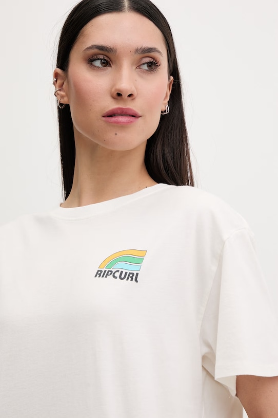 Rip Curl T-shirt γυναικείο βαμβακερό SURF SIDE μπεζ 0MFWTE