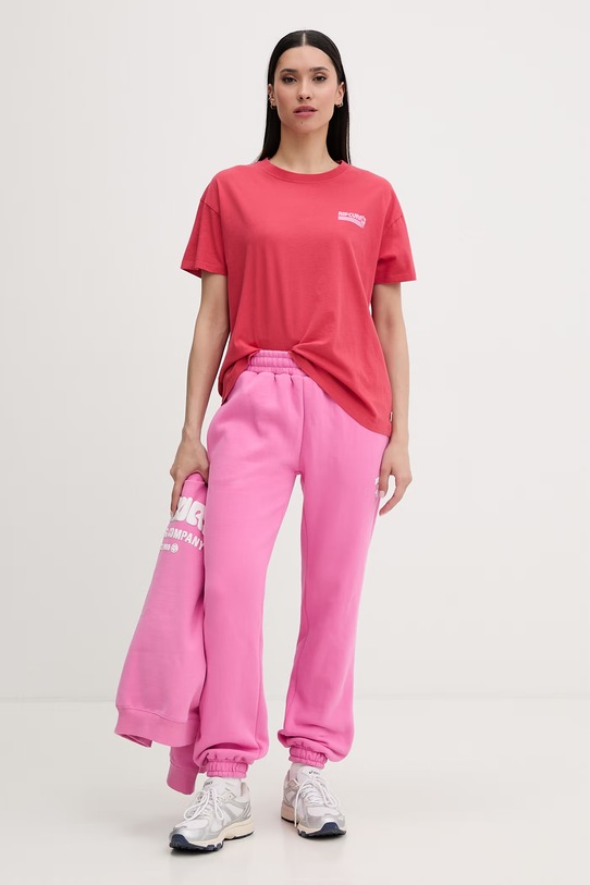 Rip Curl t-shirt γυναικείο βαμβακερό OCEAN BREAK 0MGWTE κόκκινο SS26