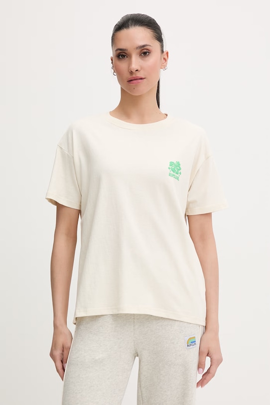 Oblečení Rip Curl tričko dámské bavlněné SURF PUFF PARTY PACK 0O5WTE béžová