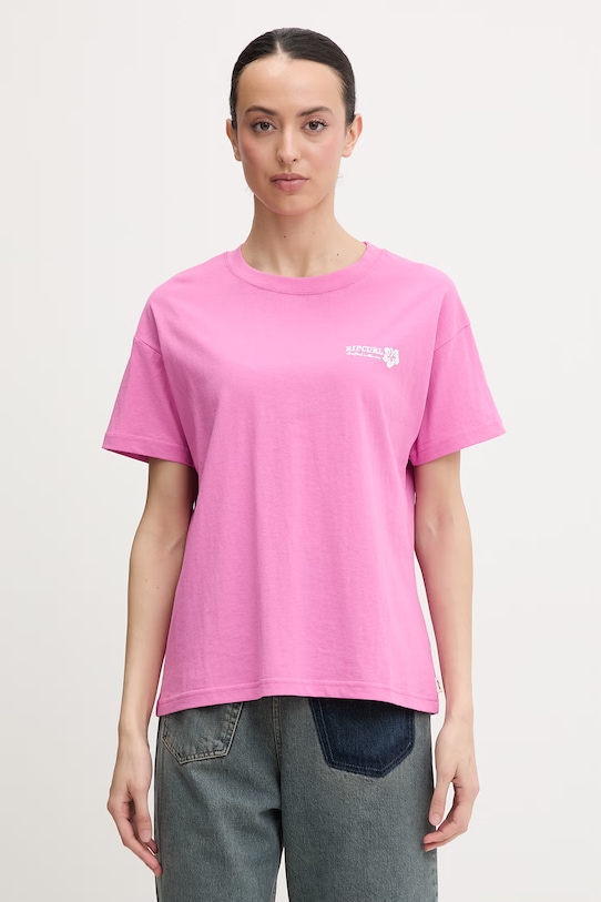 Одежда Rip Curl футболка женская хлопковая SURF PUFF PARTY PACK 0O5WTE розовый