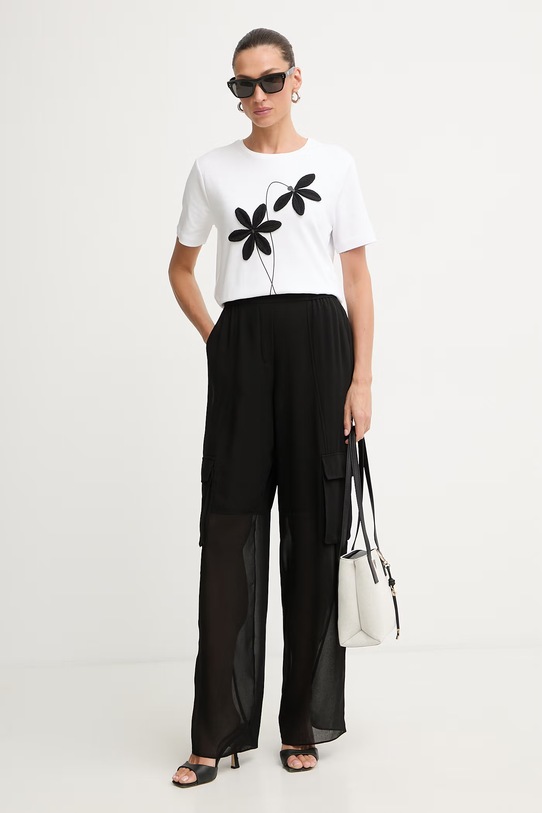 Morgan T-shirt damski bawełniany DAHLIA biały SS26