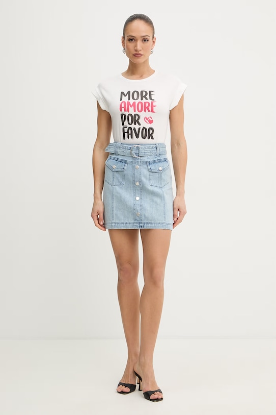 Morgan t-shirt damski z bawełną DFAVOR biały SS26