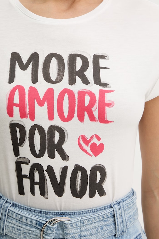 Morgan t-shirt damski z bawełną DFAVOR biały