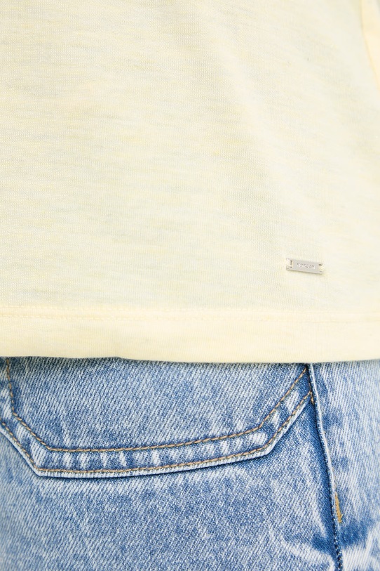 Morgan T-shirt basic damski z wiskozą DIANA żółty