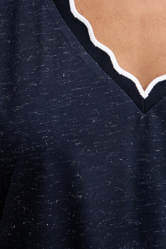 Morgan T-shirt basic damski z wiskozą DIANA granatowy