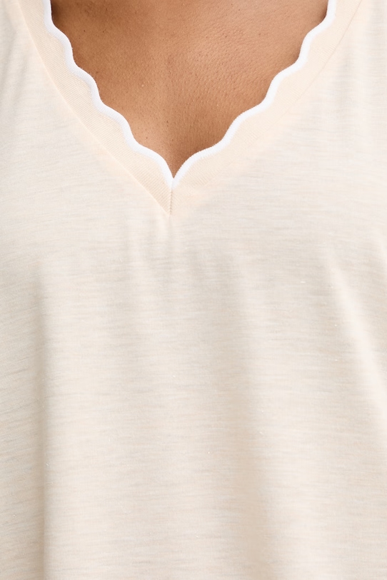 Morgan T-shirt basic damski z wiskozą DIANA beżowy