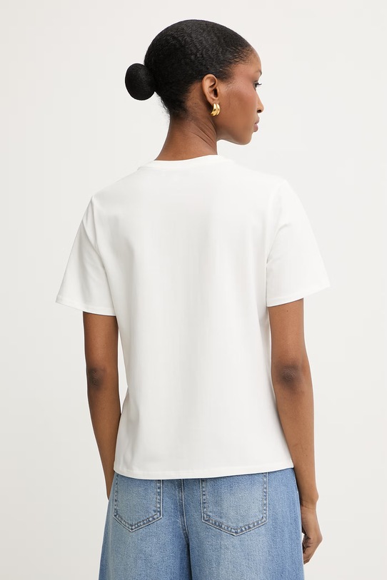 Odzież Morgan T-shirt damski bawełniany z elastanem DICLA beżowy