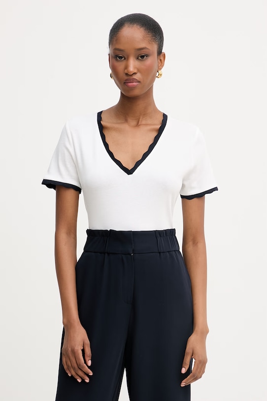 Morgan top swetrowy damski bawełniany biały DIEGO1