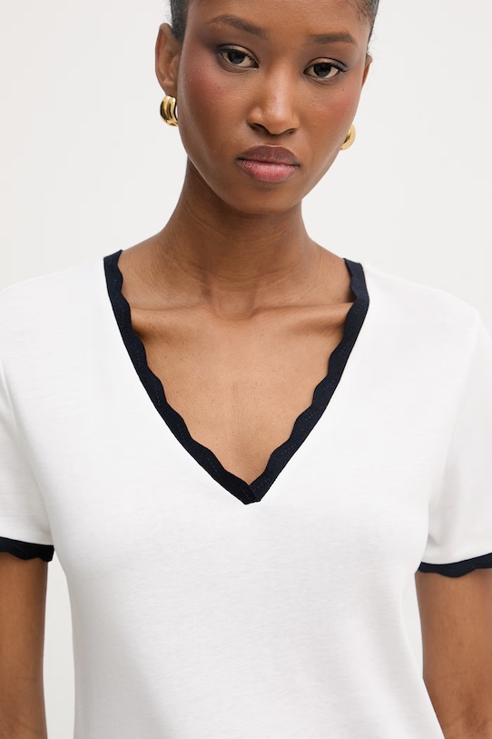 Morgan top swetrowy damski bawełniany biały DIEGO1