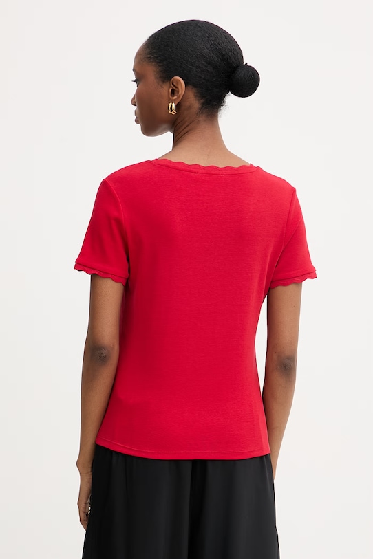 Odzież Morgan top swetrowy damski bawełniany DIEGO1 czerwony