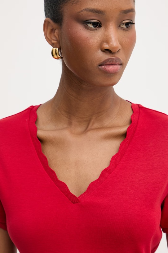 Morgan top swetrowy damski bawełniany czerwony DIEGO1