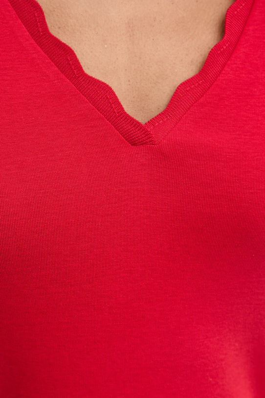 Morgan top swetrowy damski bawełniany DIEGO1 czerwony