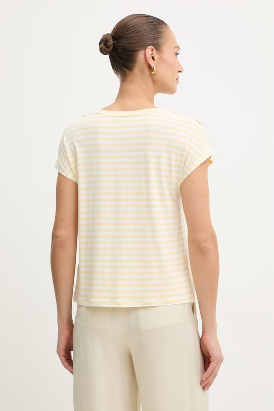 Odzież Morgan t-shirt damski z wiskozy DIVA żółty