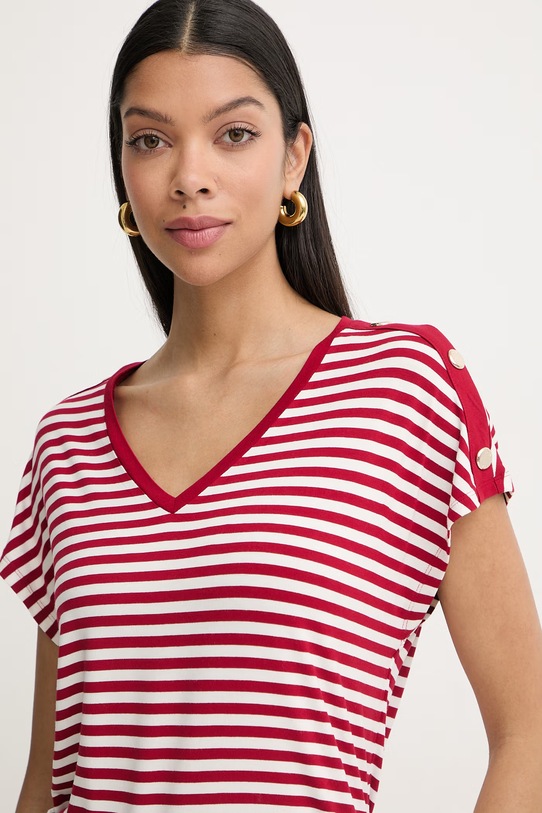 Morgan t-shirt damski z wiskozy czerwony DIVA