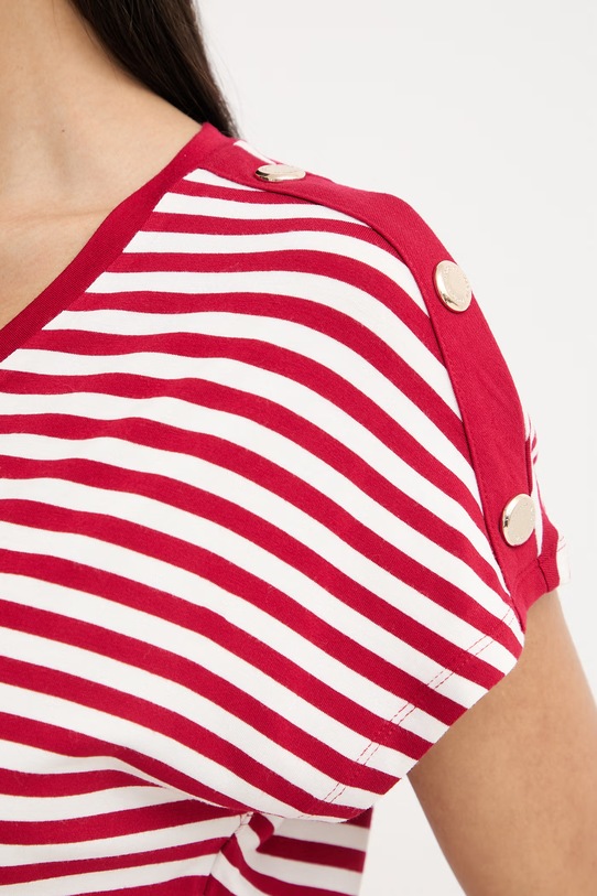 Morgan t-shirt damski z wiskozy DIVA czerwony