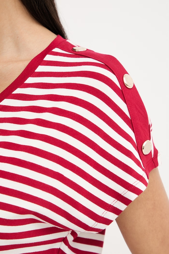 Morgan t-shirt damski z wiskozy DIVA czerwony