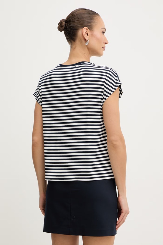 Odzież Morgan t-shirt damski z wiskozy DIVA granatowy