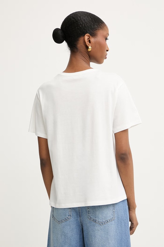 Odzież Morgan T-shirt damski z bawełną DLEMON biały