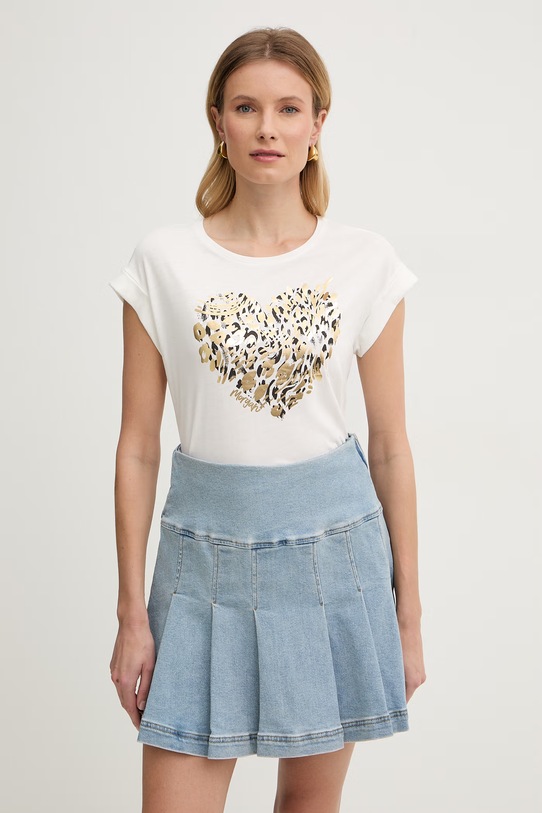 Morgan t-shirt damski z bawełną biały DLOUP