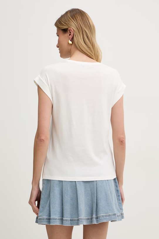 Odzież Morgan t-shirt damski z bawełną DLOUP biały