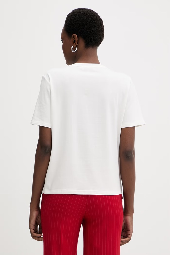 Odzież Morgan t-shirt damski bawełniany z elastanem DMARE biały