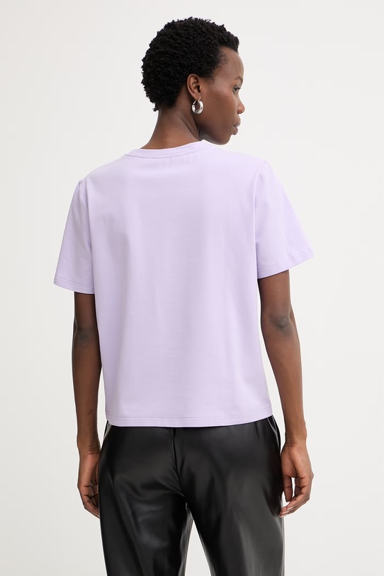 Odzież Morgan t-shirt damski bawełniany z elastanem DMARE fioletowy