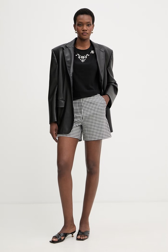 Morgan t-shirt damski bawełniany z elastanem DMARE czarny SS26