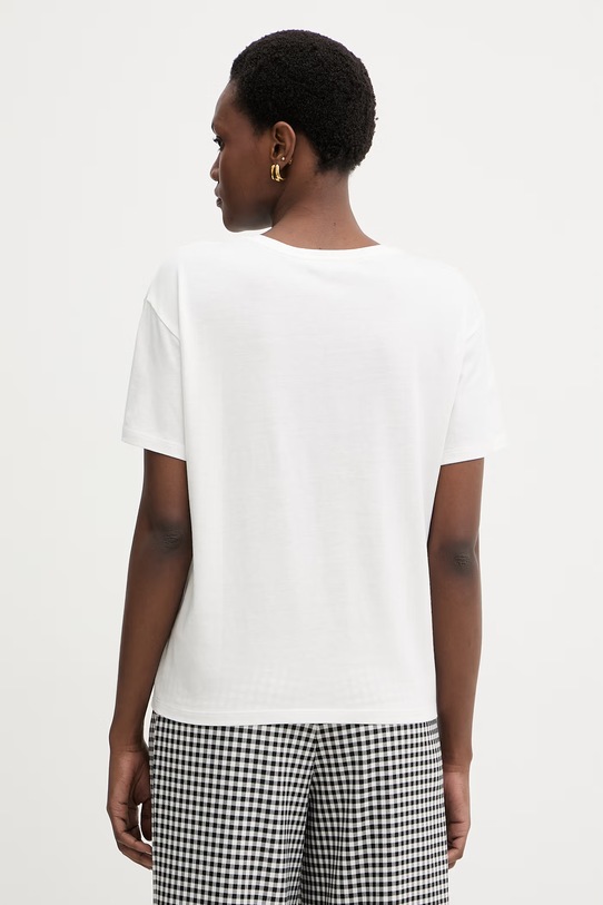 Odzież Morgan t-shirt damski z bawełną DOVE biały