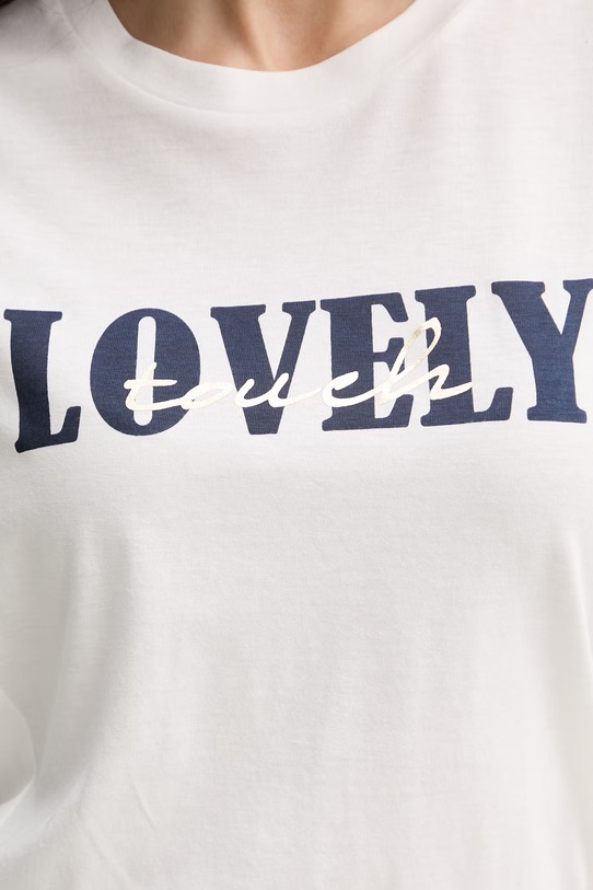 Morgan top damski bawełniany DPREPPY beżowy