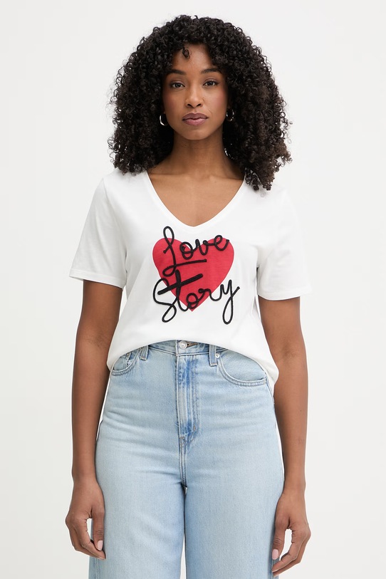 Morgan t-shirt damski biały DSTORY