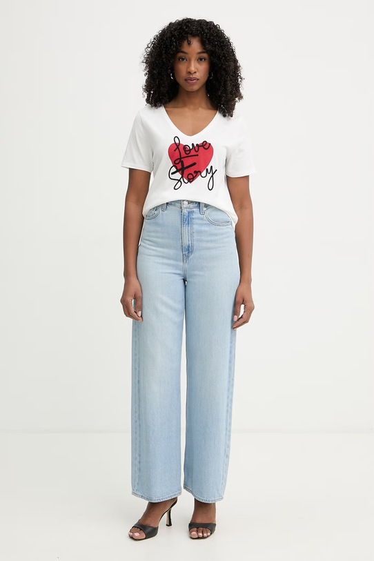 Morgan t-shirt damski DSTORY biały SS26