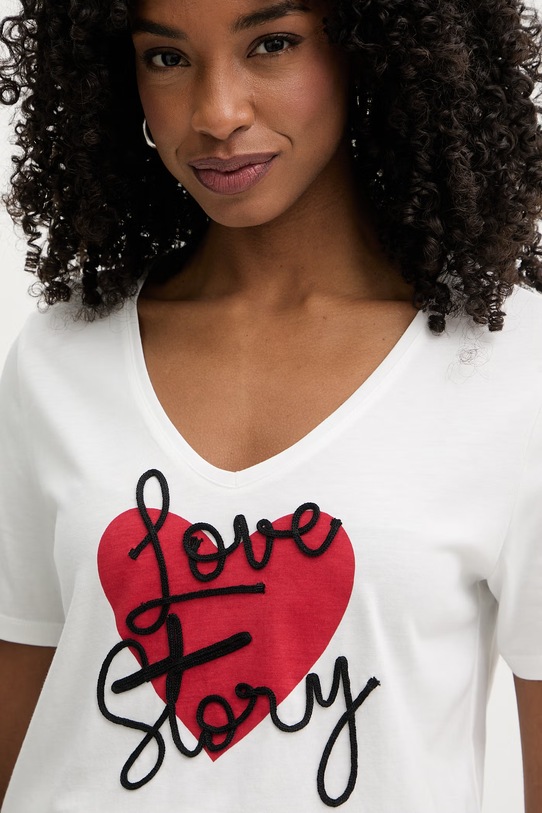 Morgan t-shirt damski biały DSTORY